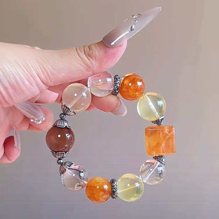 Red Glue Flower Bracelet